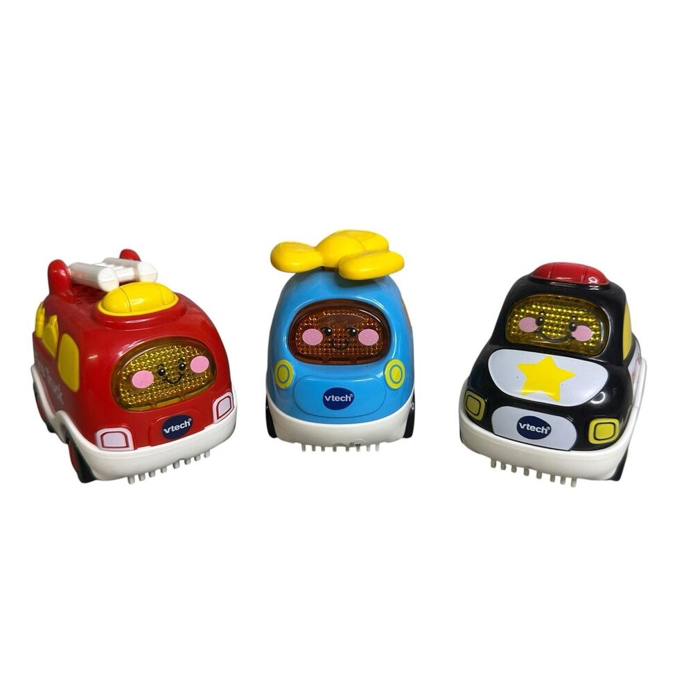 VTech GoGo Smart Wheels Lot of 3 Fire Truck Police Car Helicopter